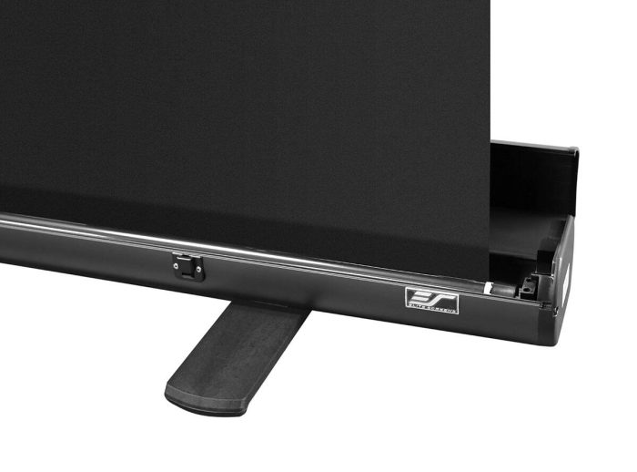 Elite Screens Projector Screens Elite Screens projector screen with sleek black casing and sturdy stand.