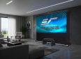 Large projector screen for home theater with sleek design and vibrant display.