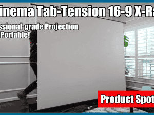 Elite Screens ezCinema Tab-Tension 16:9 X-Ratio projector screen for home theater.