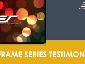 High-quality ezFrame Series projector screen for home and business use.