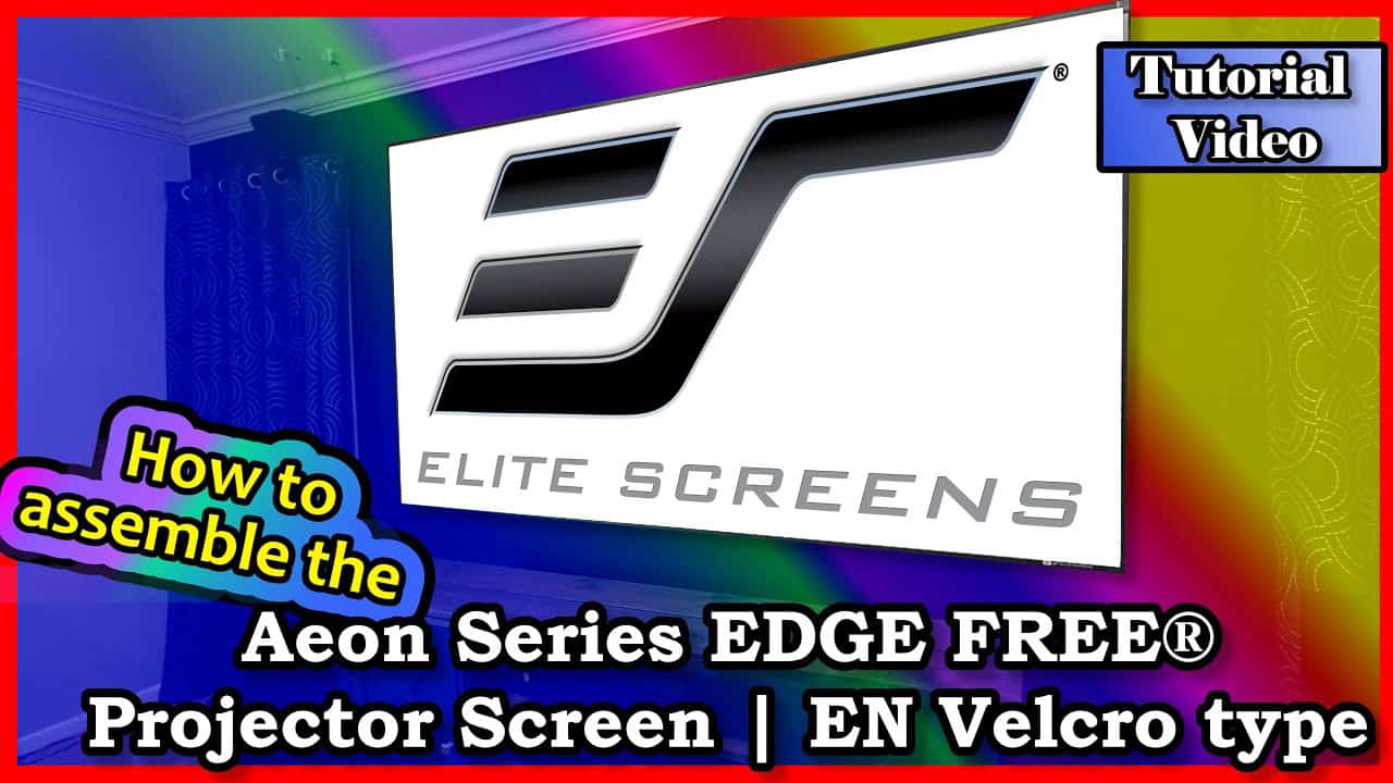 Installing the Aeon Series EDGE FREE® fixed frame projector screen for optimal home theater setup.