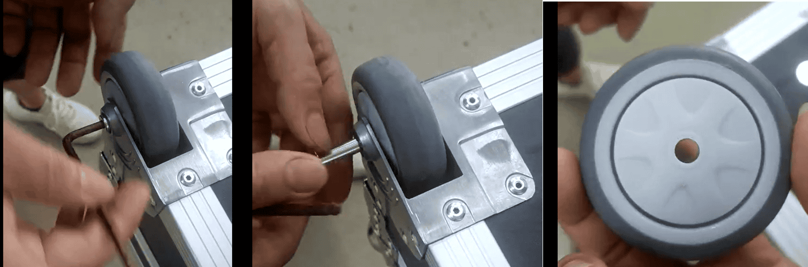 Installing projector screen roller with precision and tools for smooth operation.